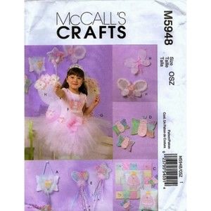 McCall's 5948 Pillow, Wall Hanging, Hand Wand, Purse, Skirt, Butterfly Wings